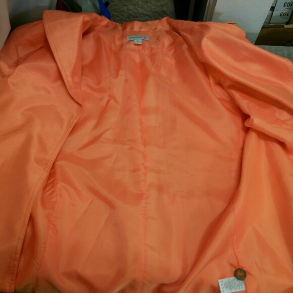 Susan Graver Orange Cotton Hook Closure Blazer Jacket Size XL - Picture 8 of 12